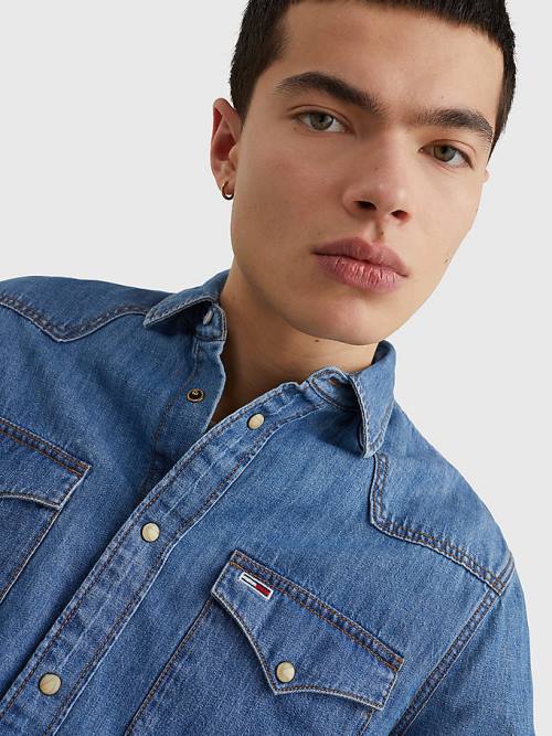 Tommy Hilfiger Western Organic Pamut Denim Ingek Férfi Denim | TH780CGY