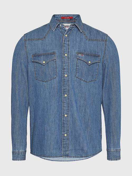 Tommy Hilfiger Western Organic Pamut Denim Ingek Férfi Denim | TH780CGY