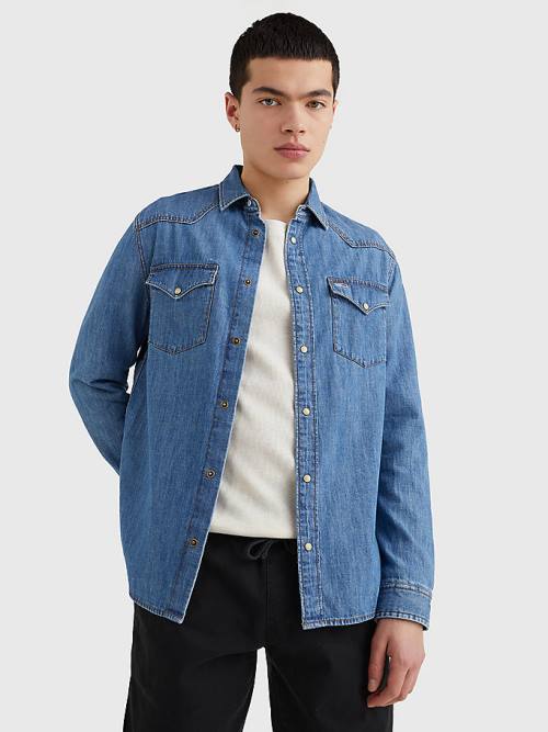 Tommy Hilfiger Western Organic Pamut Denim Ingek Férfi Denim | TH780CGY