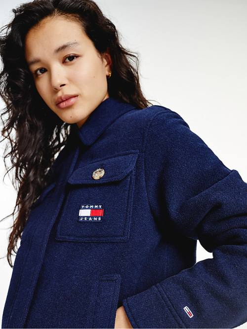 Tommy Hilfiger Wool Blend Quilted Dzseki Női Kék | TH861PMA