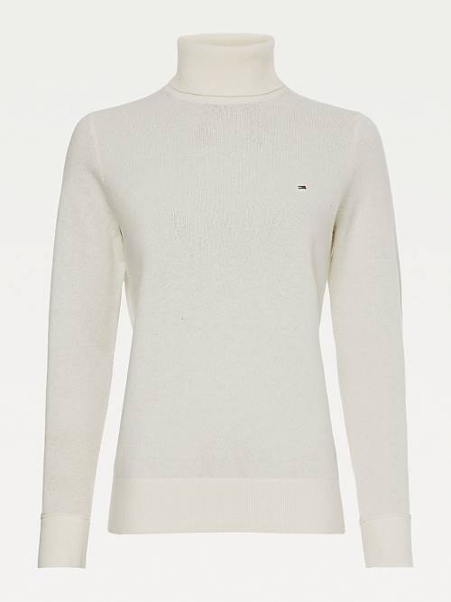 Tommy Hilfiger Wool Cashmere Roll Neck Jumper Pulóverek Női Fehér | TH674ONL