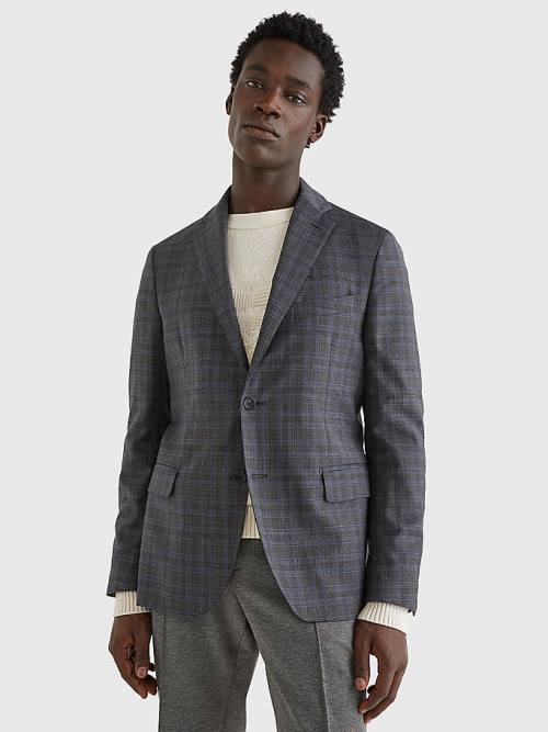 Tommy Hilfiger Wool Check Constructed Blézerek Férfi Szürke | TH658UFT