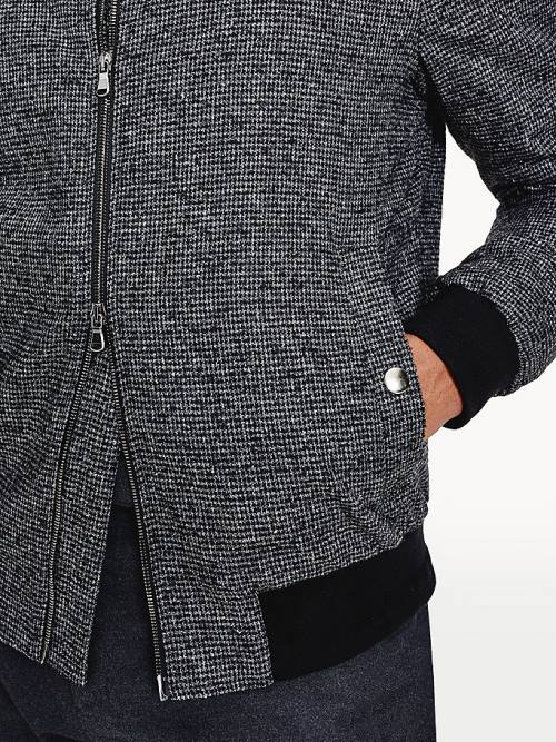 Tommy Hilfiger Wool Silk Blend Suit Bomber Kabát Férfi Szürke | TH832OGX