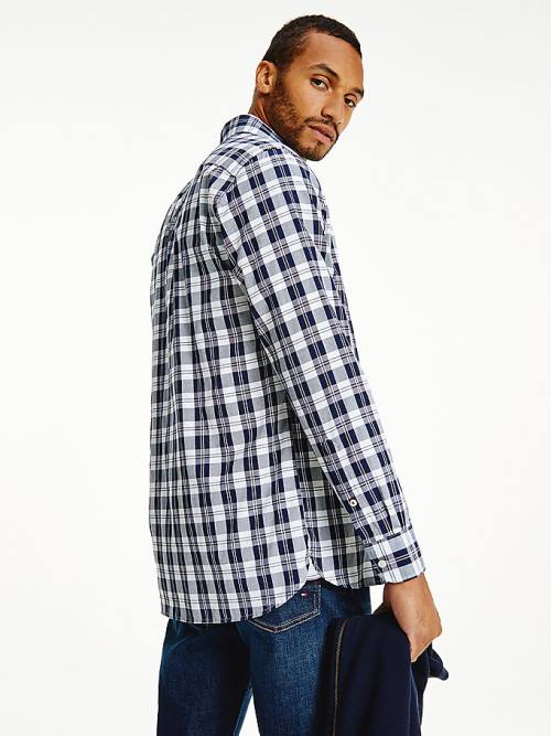 Tommy Hilfiger Woven Check Regular Fit Ingek Férfi Kék | TH206HZB