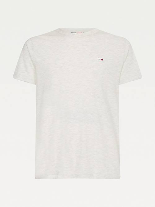 Tommy Hilfiger Woven Heathered Slim Fit Póló Férfi Fehér | TH198YIZ