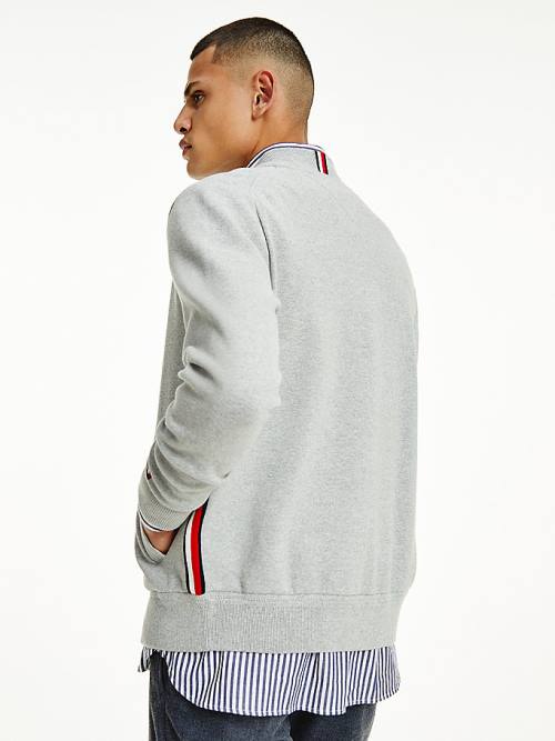 Tommy Hilfiger Zip-Thru Baseball Collar Cardigan Pulóverek Férfi Szürke | TH354PLG