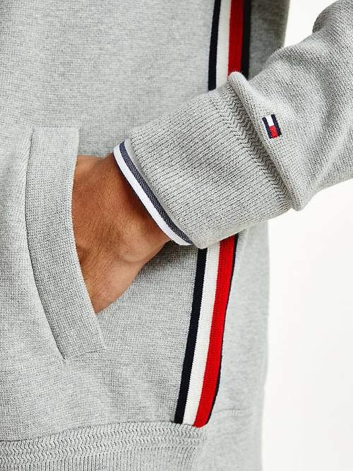 Tommy Hilfiger Zip-Thru Baseball Collar Cardigan Pulóverek Férfi Szürke | TH354PLG