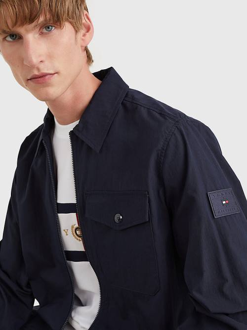 Tommy Hilfiger Zip-Thru Shirt Kabát Férfi Kék | TH160IYJ