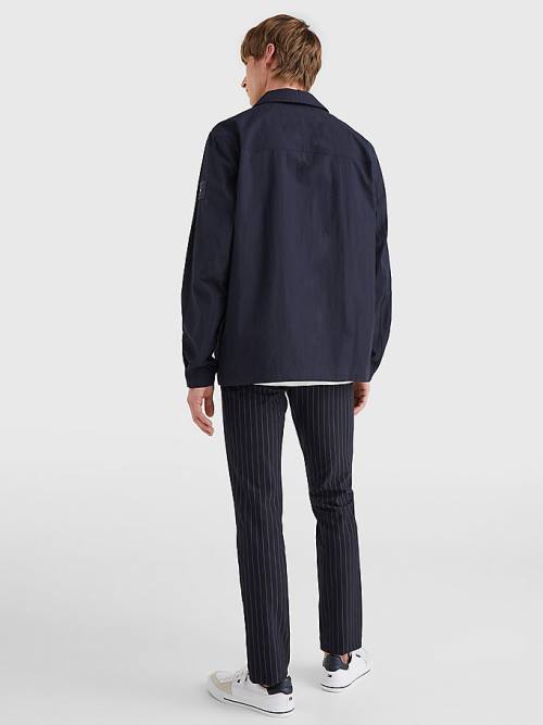 Tommy Hilfiger Zip-Thru Shirt Kabát Férfi Kék | TH160IYJ