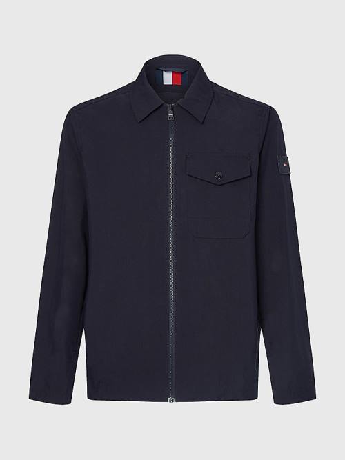 Tommy Hilfiger Zip-Thru Shirt Kabát Férfi Kék | TH160IYJ