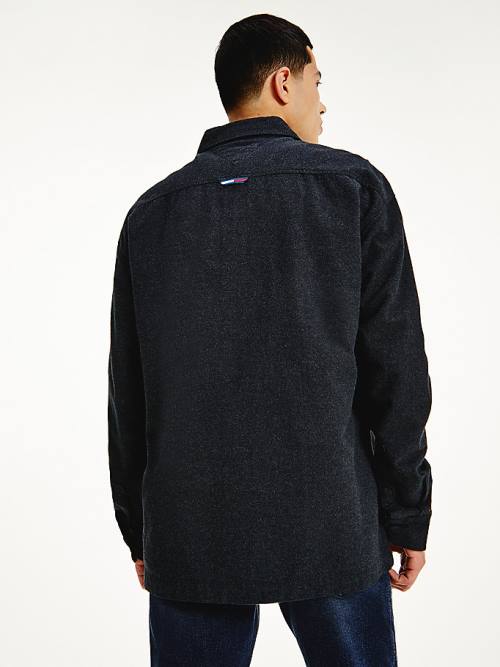 Tommy Hilfiger Zip-Thru Soft Organic Pamut Overshirt Ingek Férfi Fekete | TH941BTL